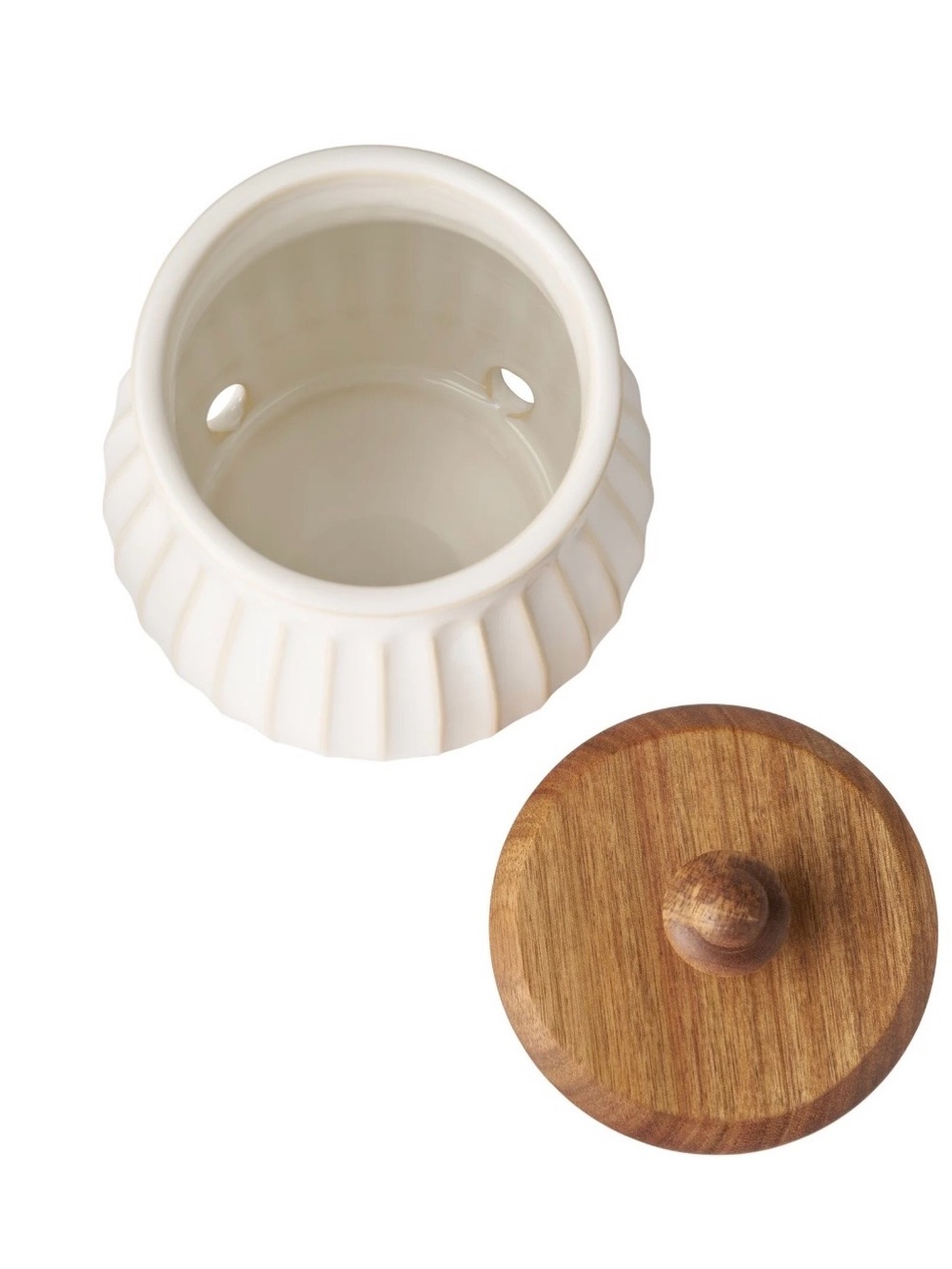 Pioneer Woman Colette Stoneware Garlic Keeper, White - Picture 4 of 4